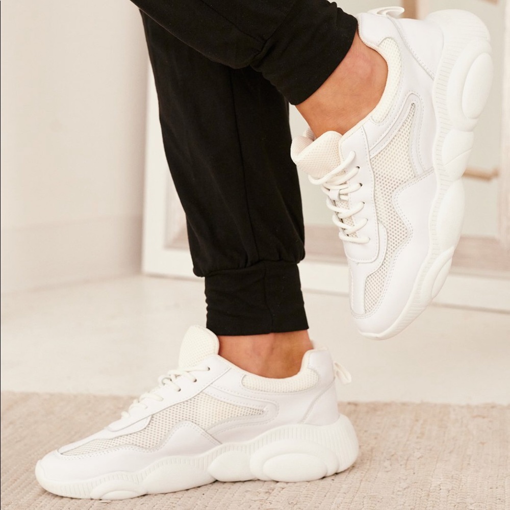 Chunky Sole White Sneakers